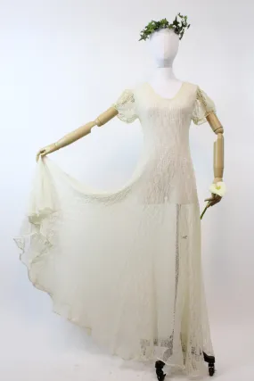 1930s spiderweb lace knit dress small medium | new spring