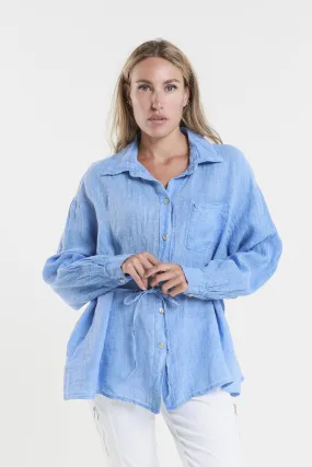 Abbie Long Sleeve Linen Self Tie Tunic (BLS150)