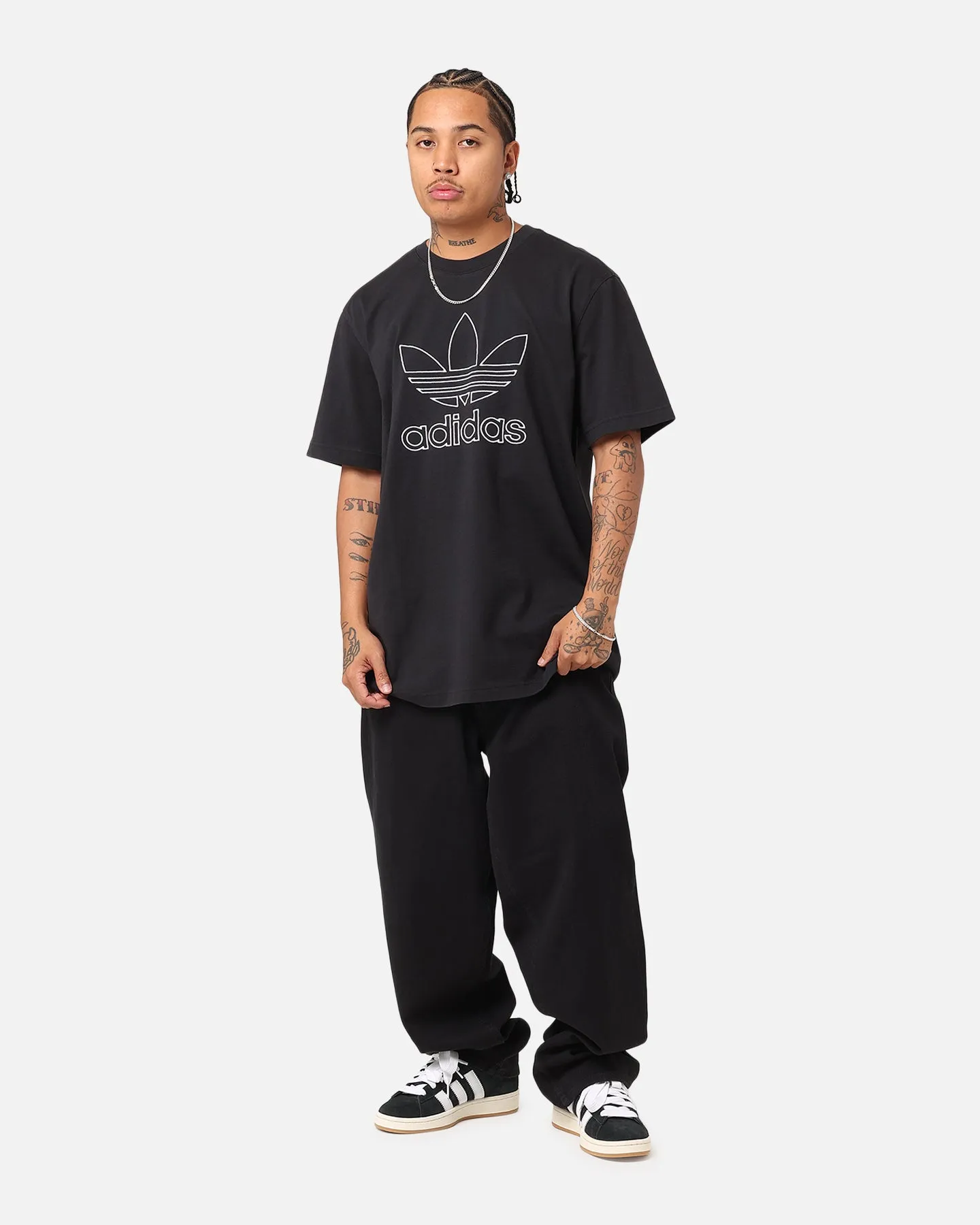 Adidas Outline Trefoil T-Shirt Black