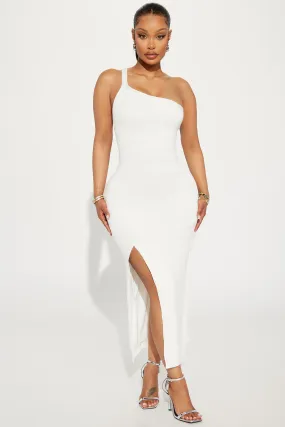 Aiken Metallic Knit Midi Dress - White