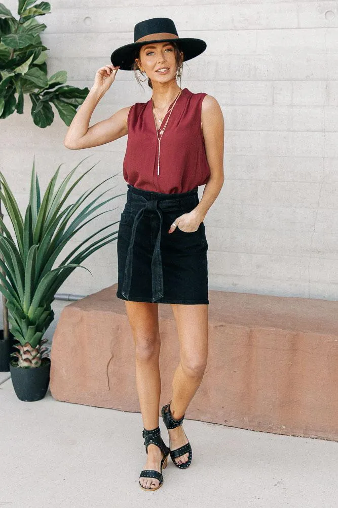 Alexa V Neck Tank in Wine - FINAL SALE