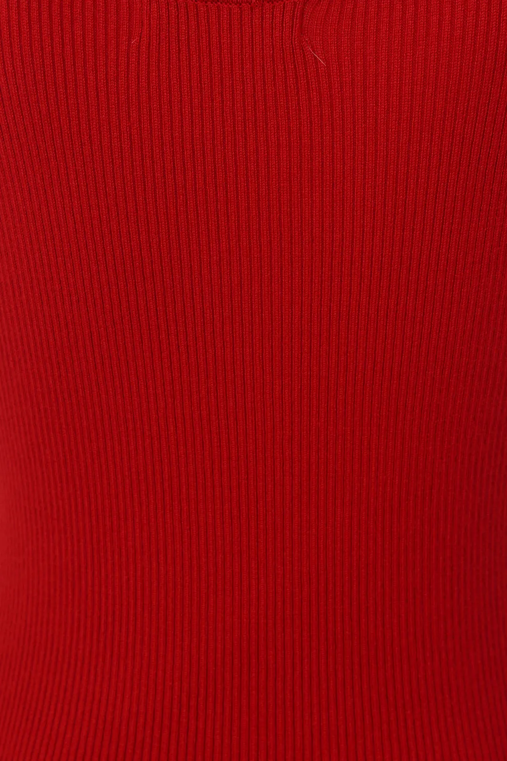 Angelina Red Diamante Strap Ribbed Knitted Pencil Midi Bodycon Dress