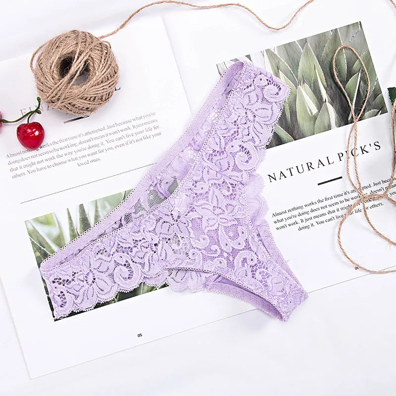 Anxuan New Low Waist Lace Underwear Women's Lace Low Waist Breathable Seamless Underwear For Women