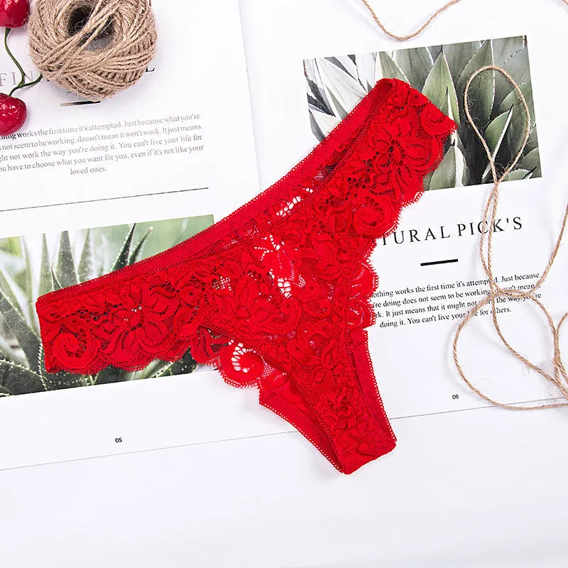 Anxuan New Low Waist Lace Underwear Women's Lace Low Waist Breathable Seamless Underwear For Women