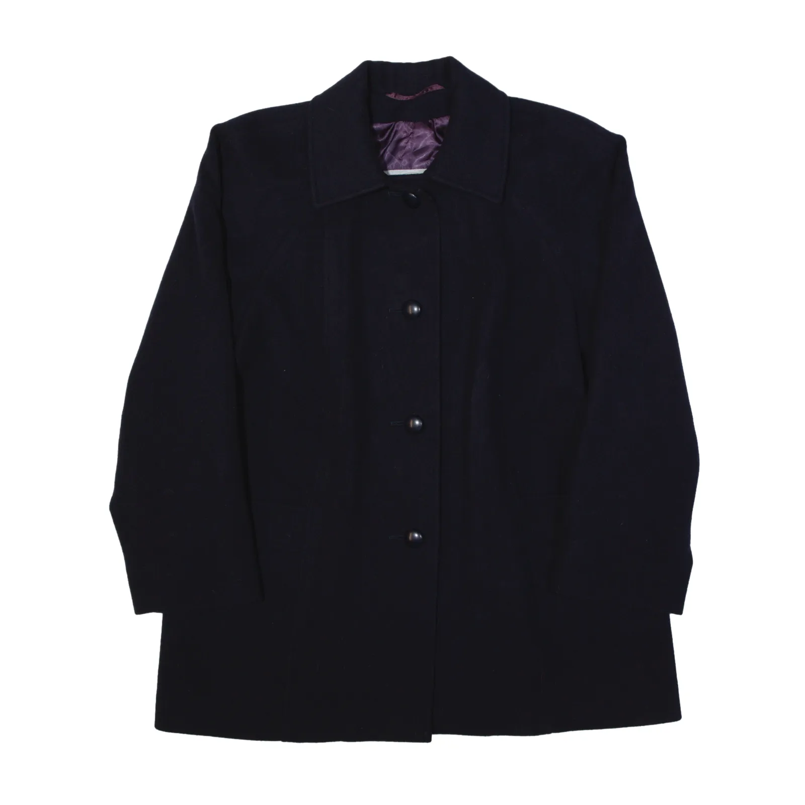 AQUASCUTUM Overcoat Coat Purple Wool 90s Womens L