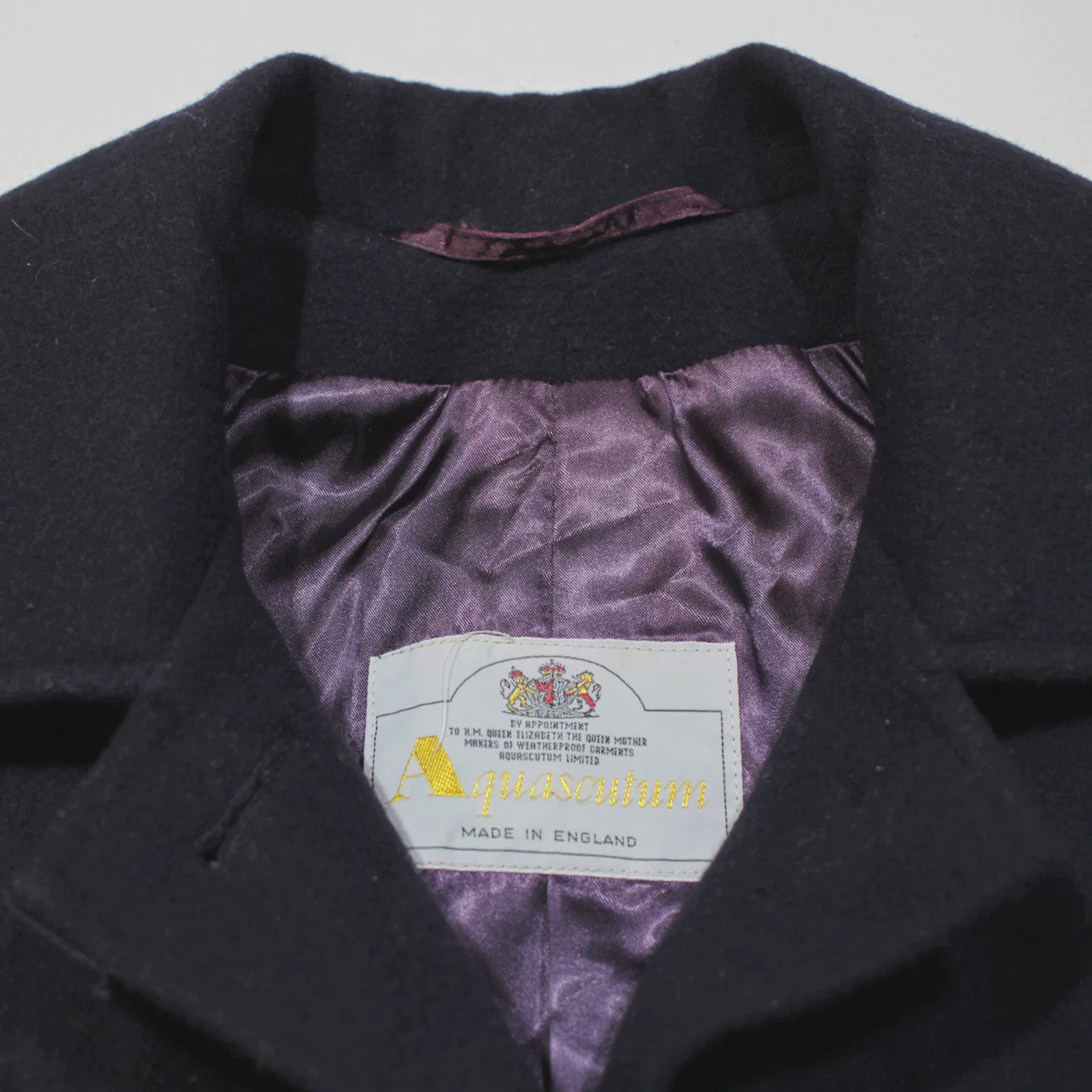 AQUASCUTUM Overcoat Coat Purple Wool 90s Womens L