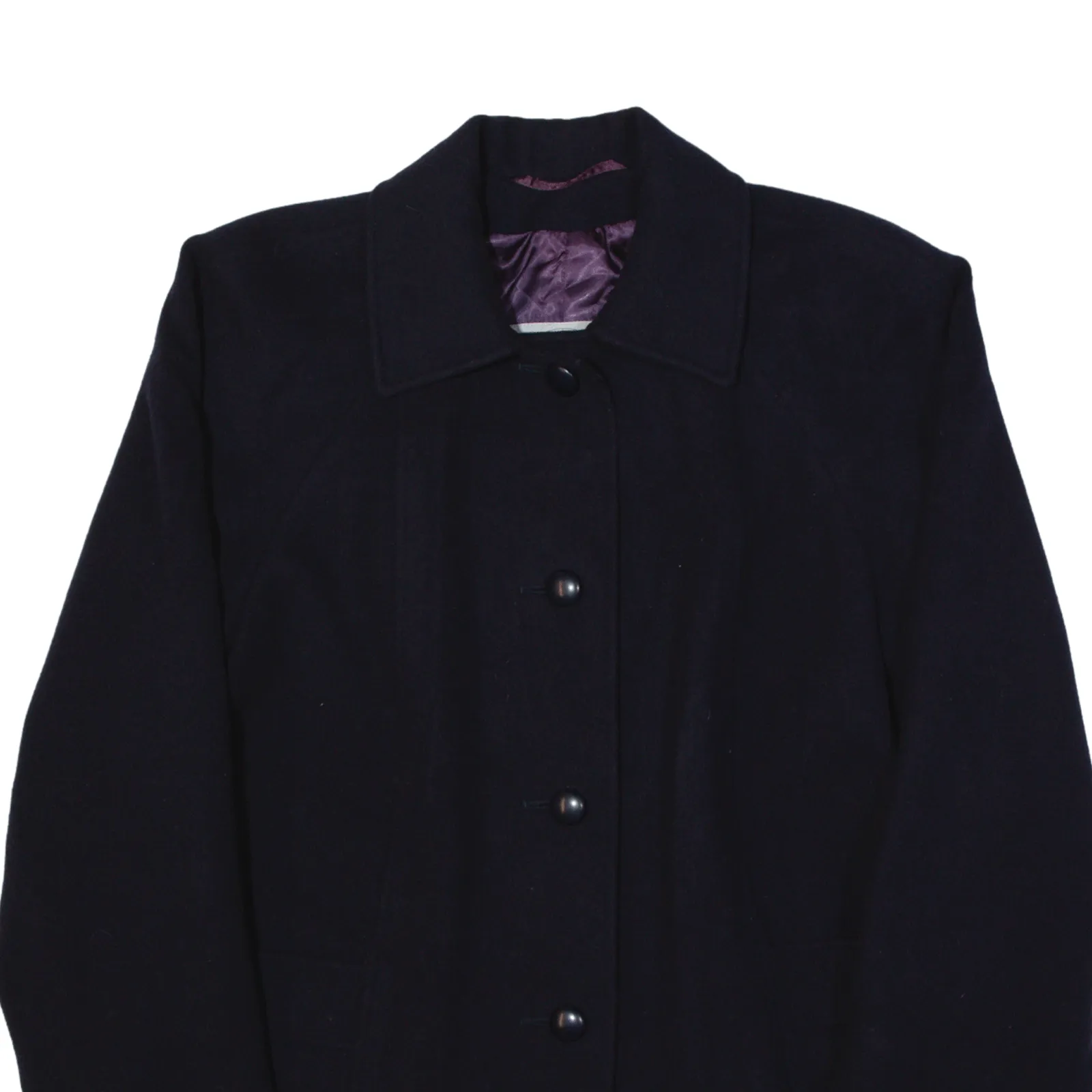 AQUASCUTUM Overcoat Coat Purple Wool 90s Womens L