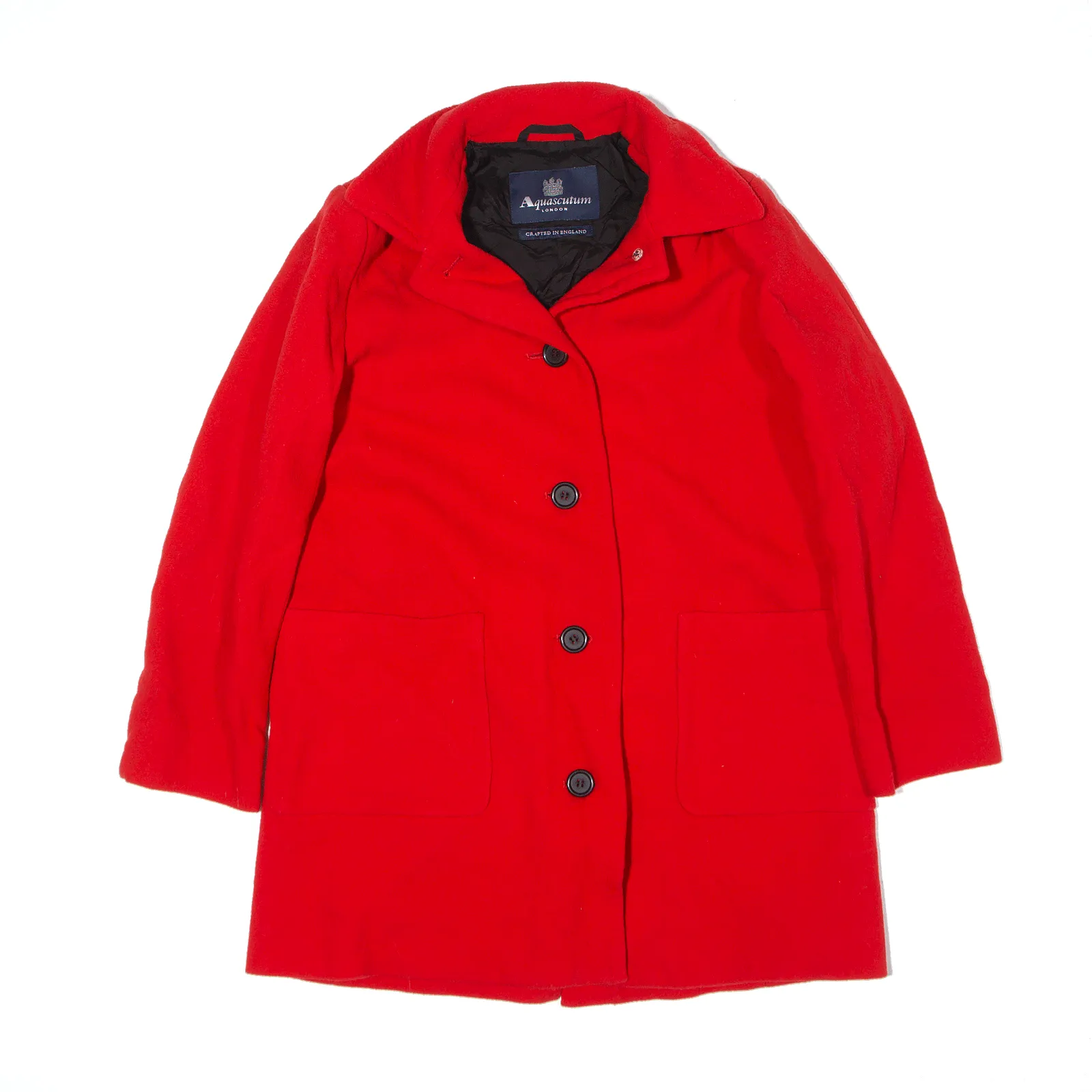 AQUASCUTUM Overcoat Coat Red Wool Womens UK 12