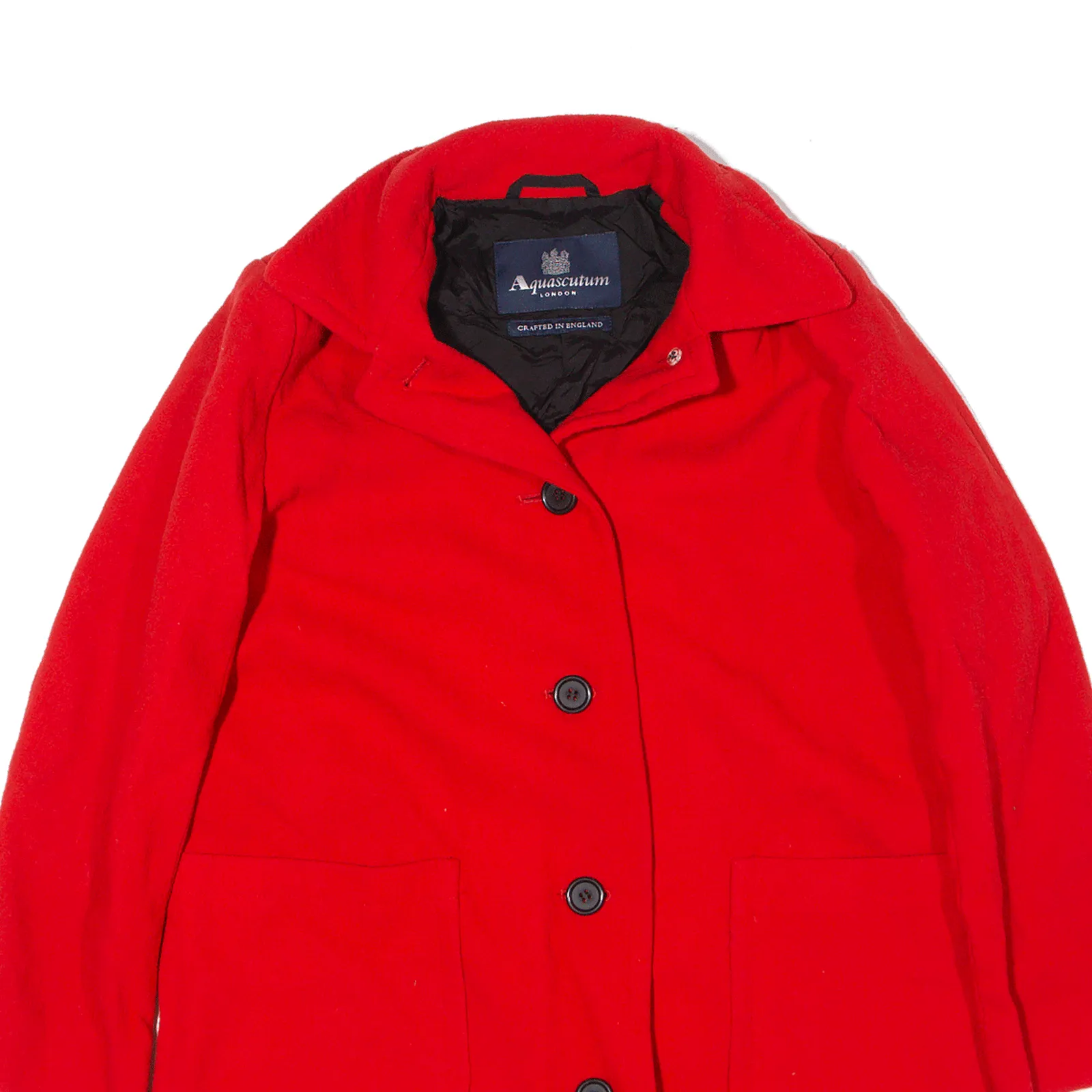 AQUASCUTUM Overcoat Coat Red Wool Womens UK 12