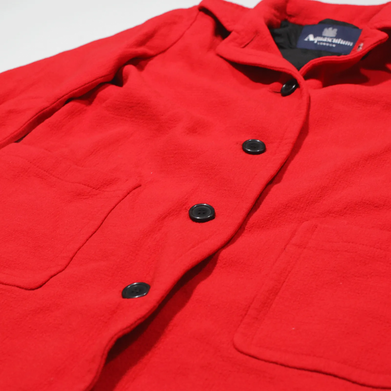 AQUASCUTUM Overcoat Coat Red Wool Womens UK 12