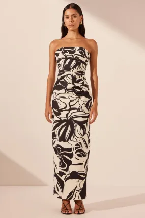 Azize Strapless Draped Maxi Dress