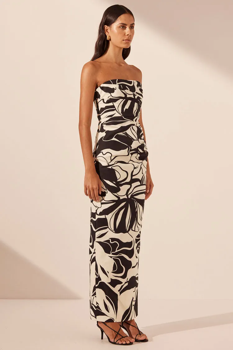 Azize Strapless Draped Maxi Dress
