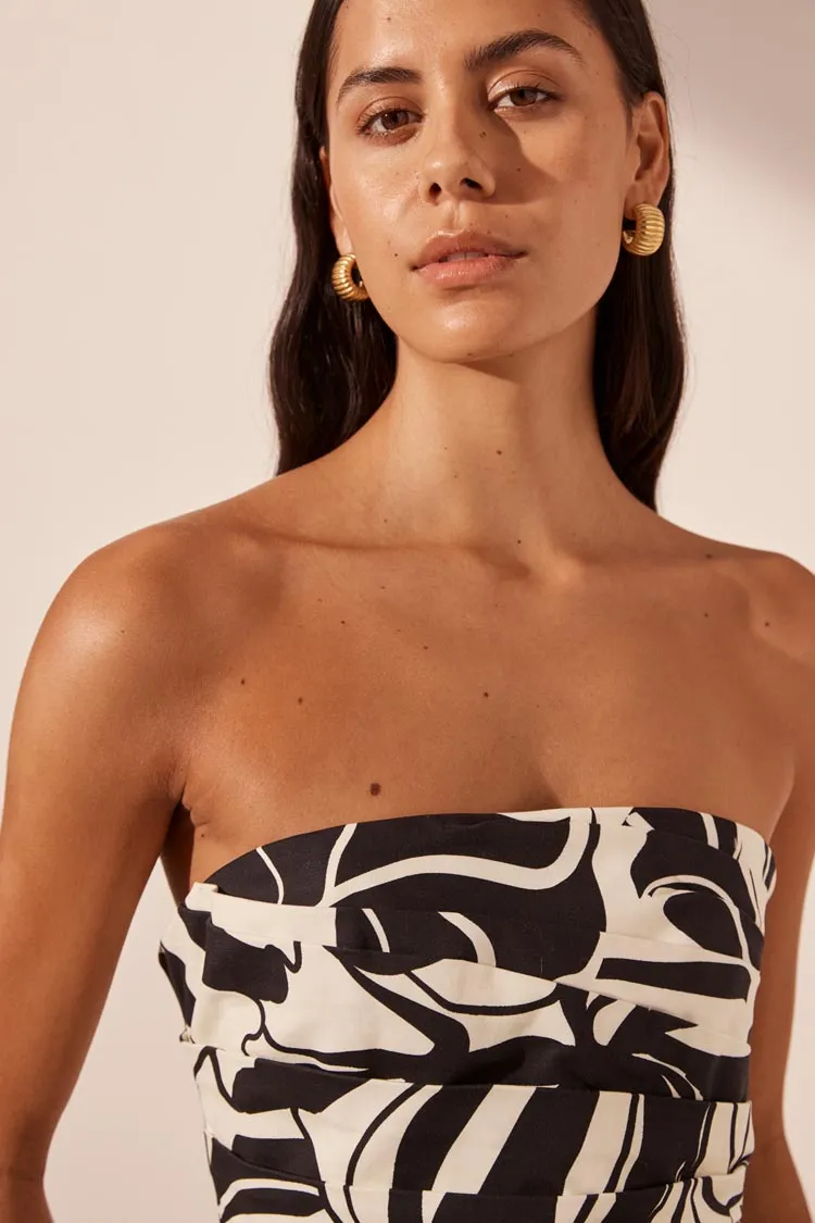 Azize Strapless Draped Maxi Dress