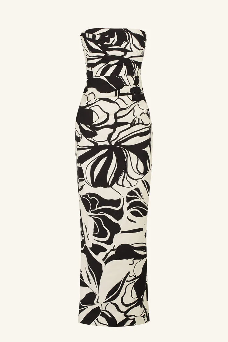 Azize Strapless Draped Maxi Dress
