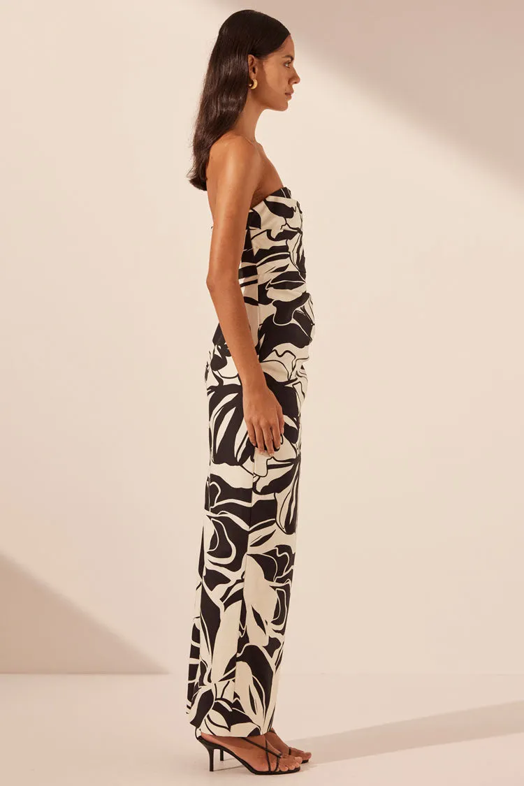 Azize Strapless Draped Maxi Dress