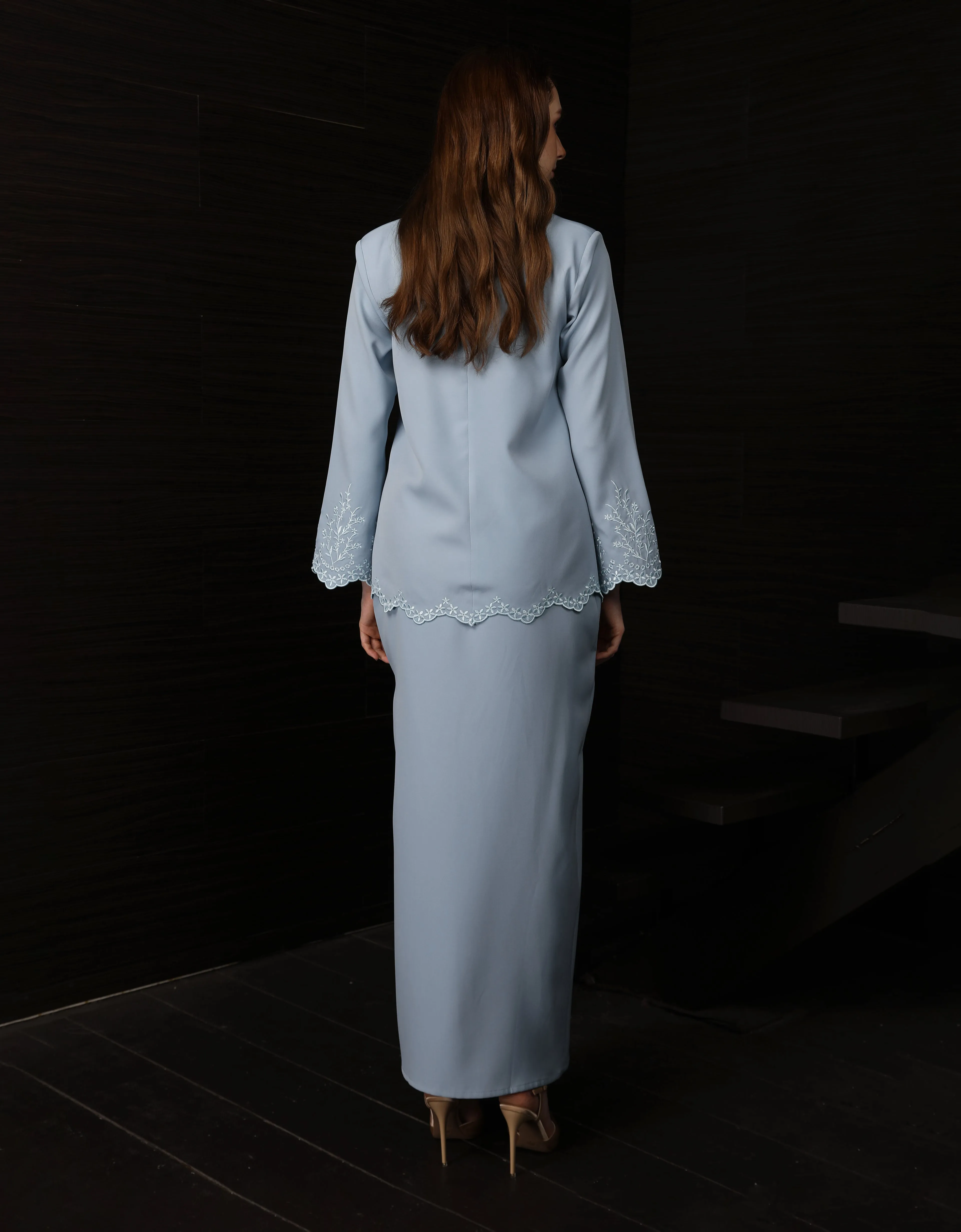 BAJU KURUNG KEDAH ABELIA (DUSTY BLUE)