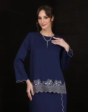 BAJU KURUNG KEDAH AGNES (NAVY BLUE)