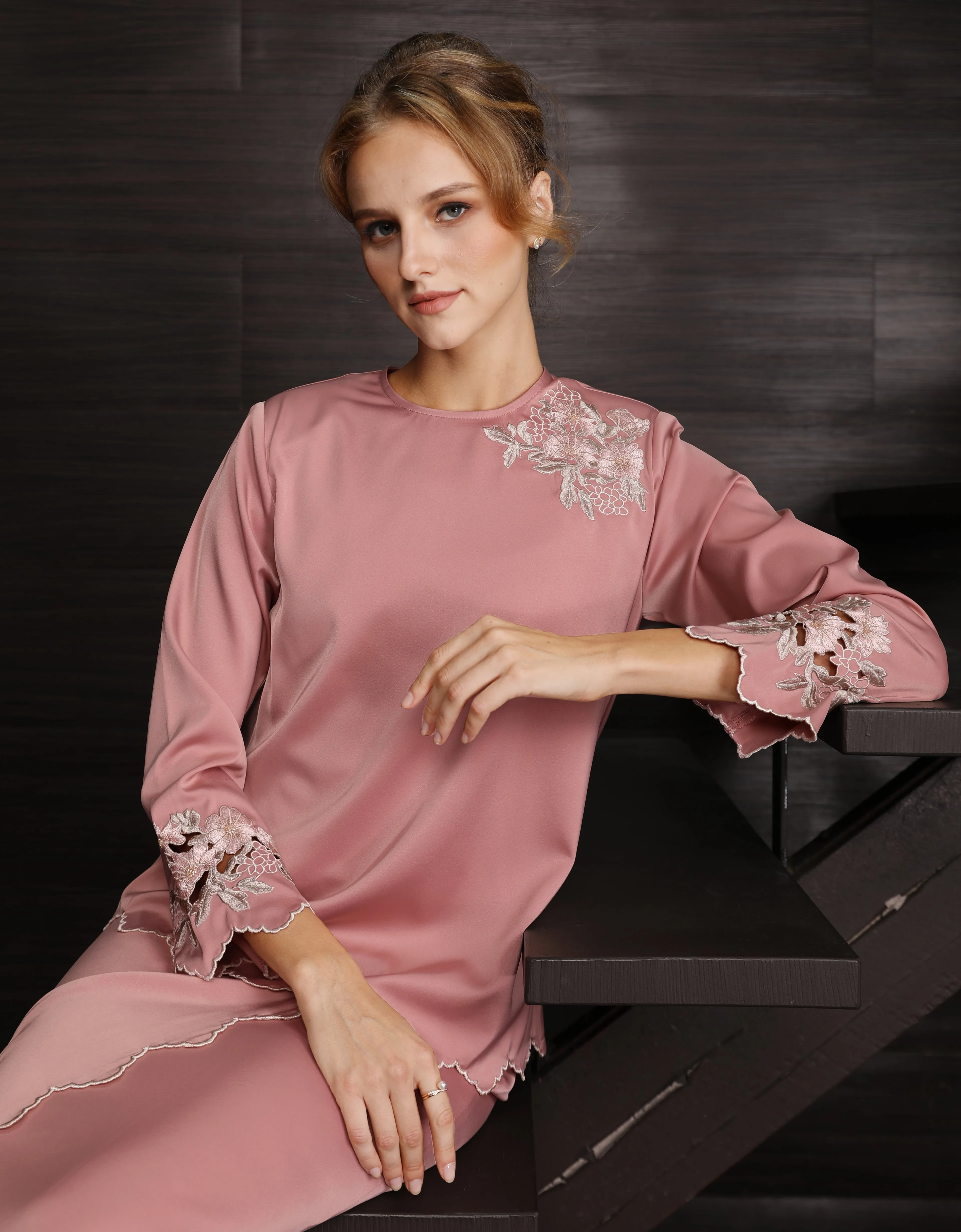 BAJU KURUNG KEDAH AIVEE (ROSE PEACH)