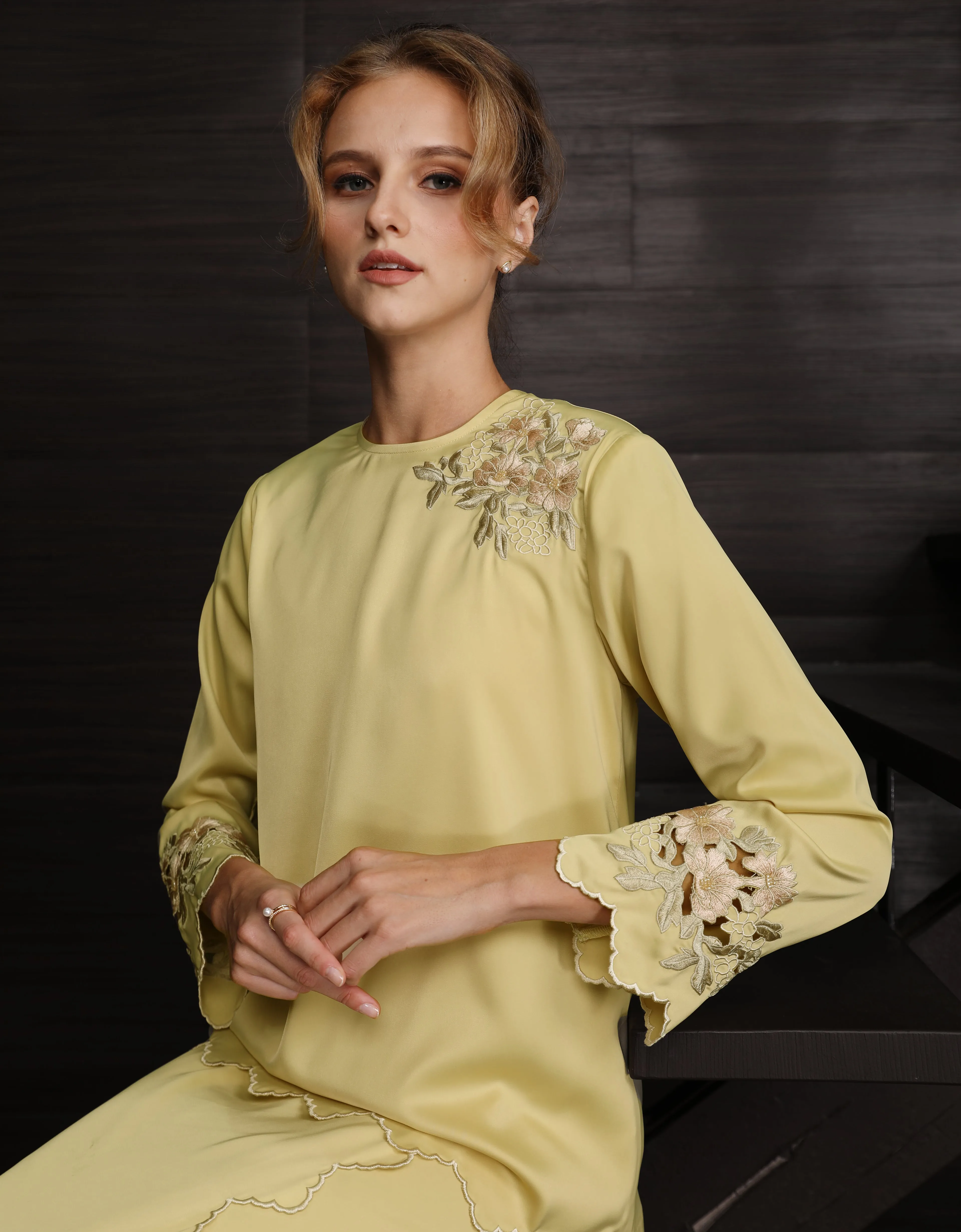BAJU KURUNG KEDAH AIVEE (SWEET YELLOW)