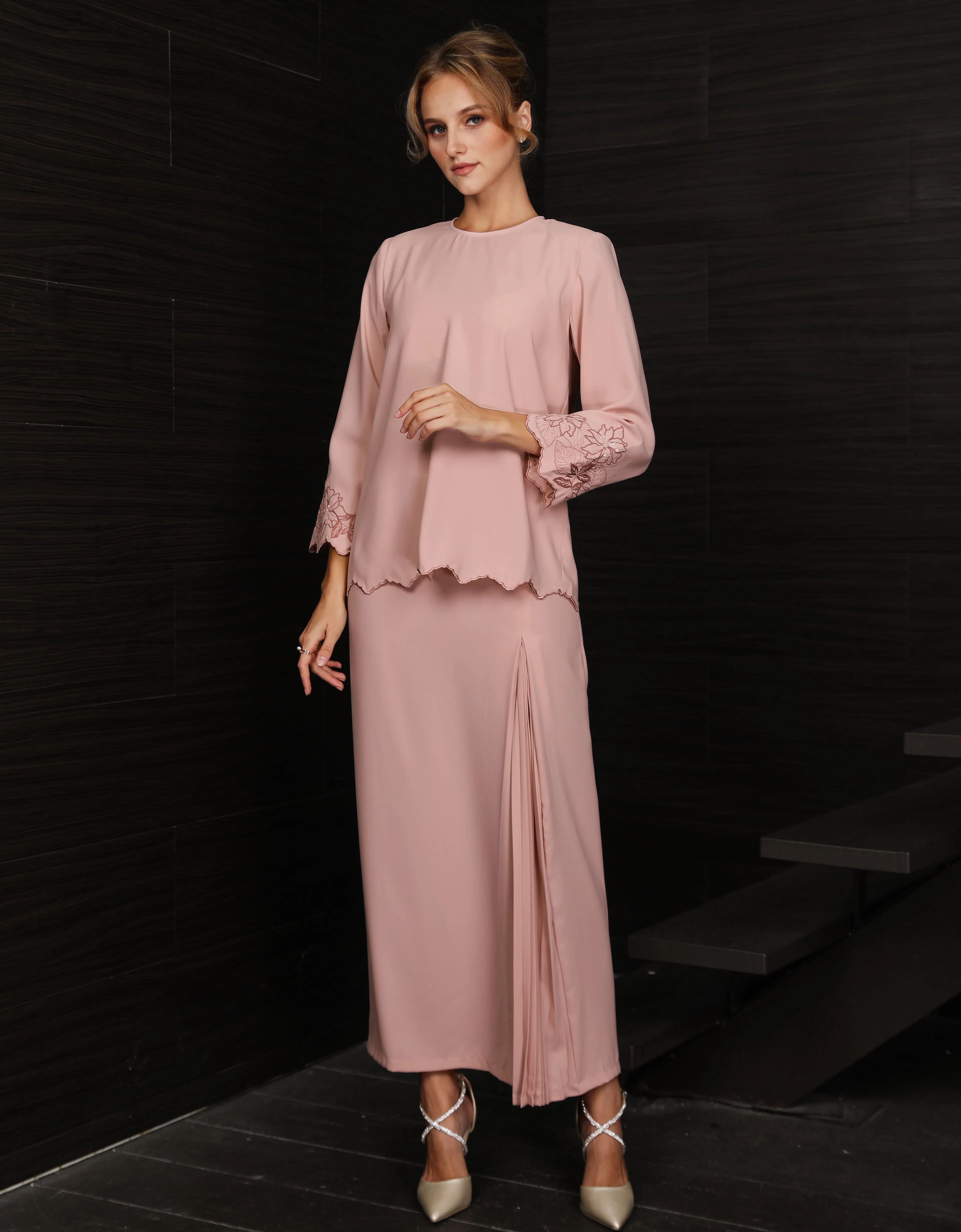 BAJU KURUNG KEDAH CHALINA (DUSTY PINK)