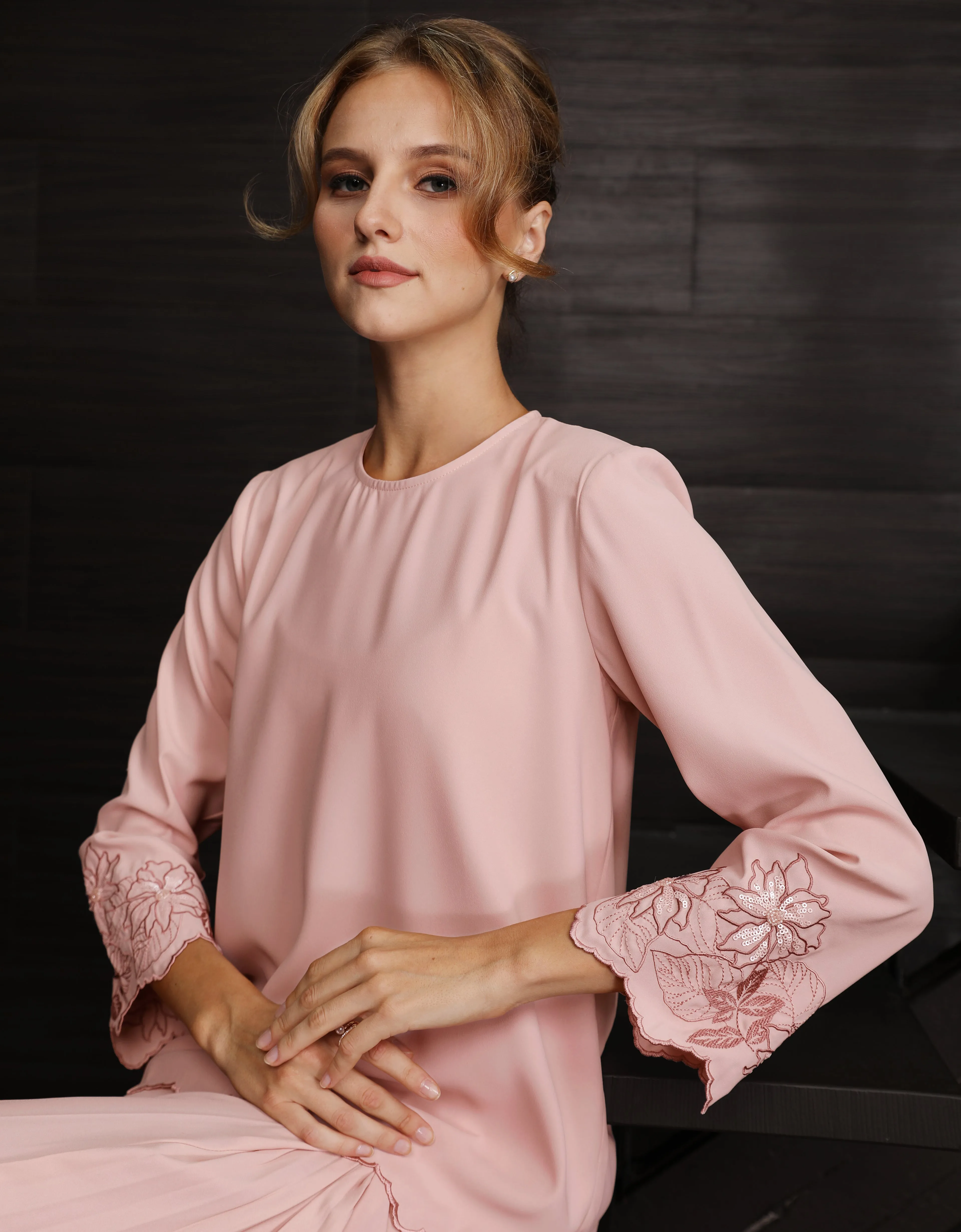 BAJU KURUNG KEDAH CHALINA (DUSTY PINK)