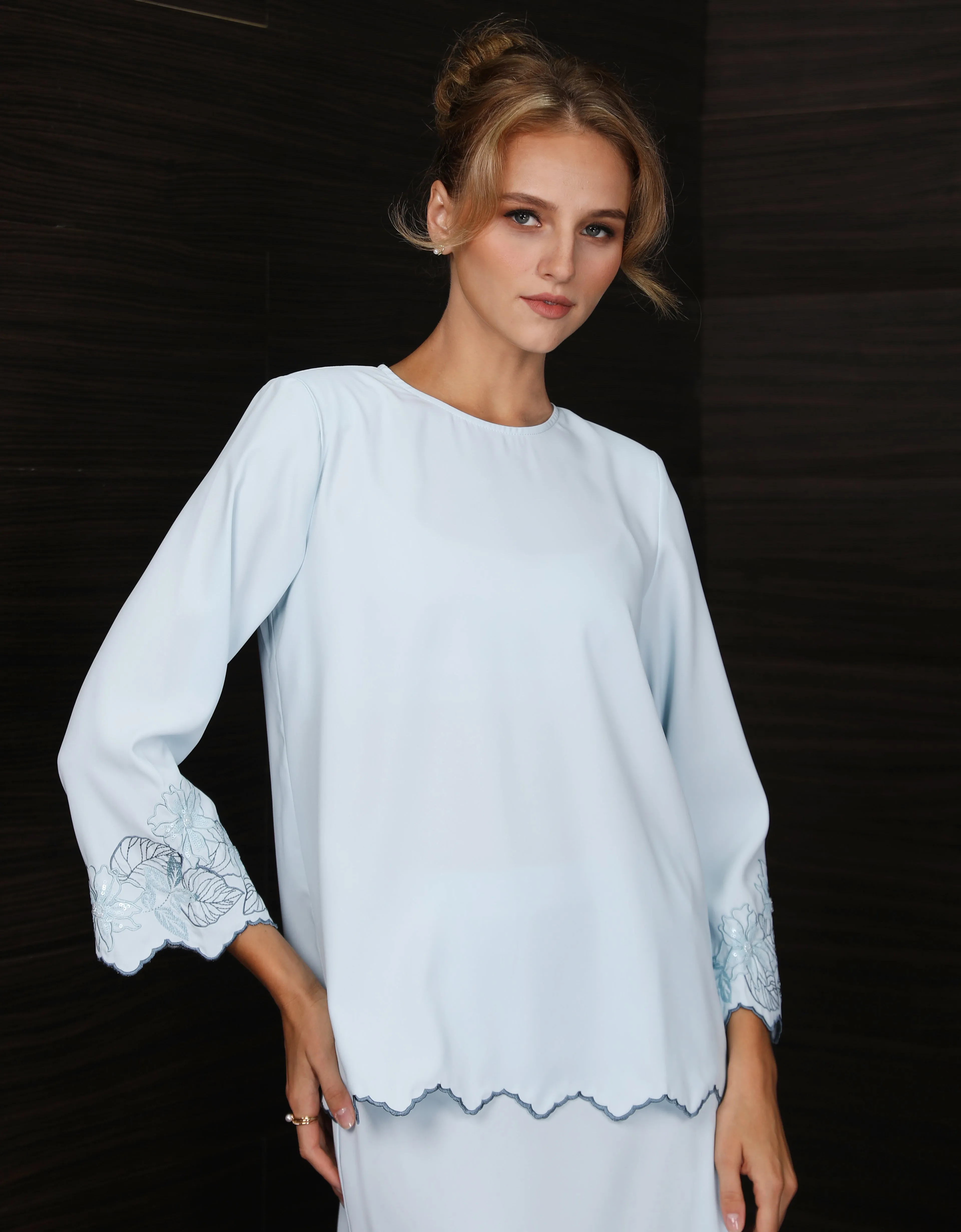 BAJU KURUNG KEDAH CHALINA (LIGHT BLUE)