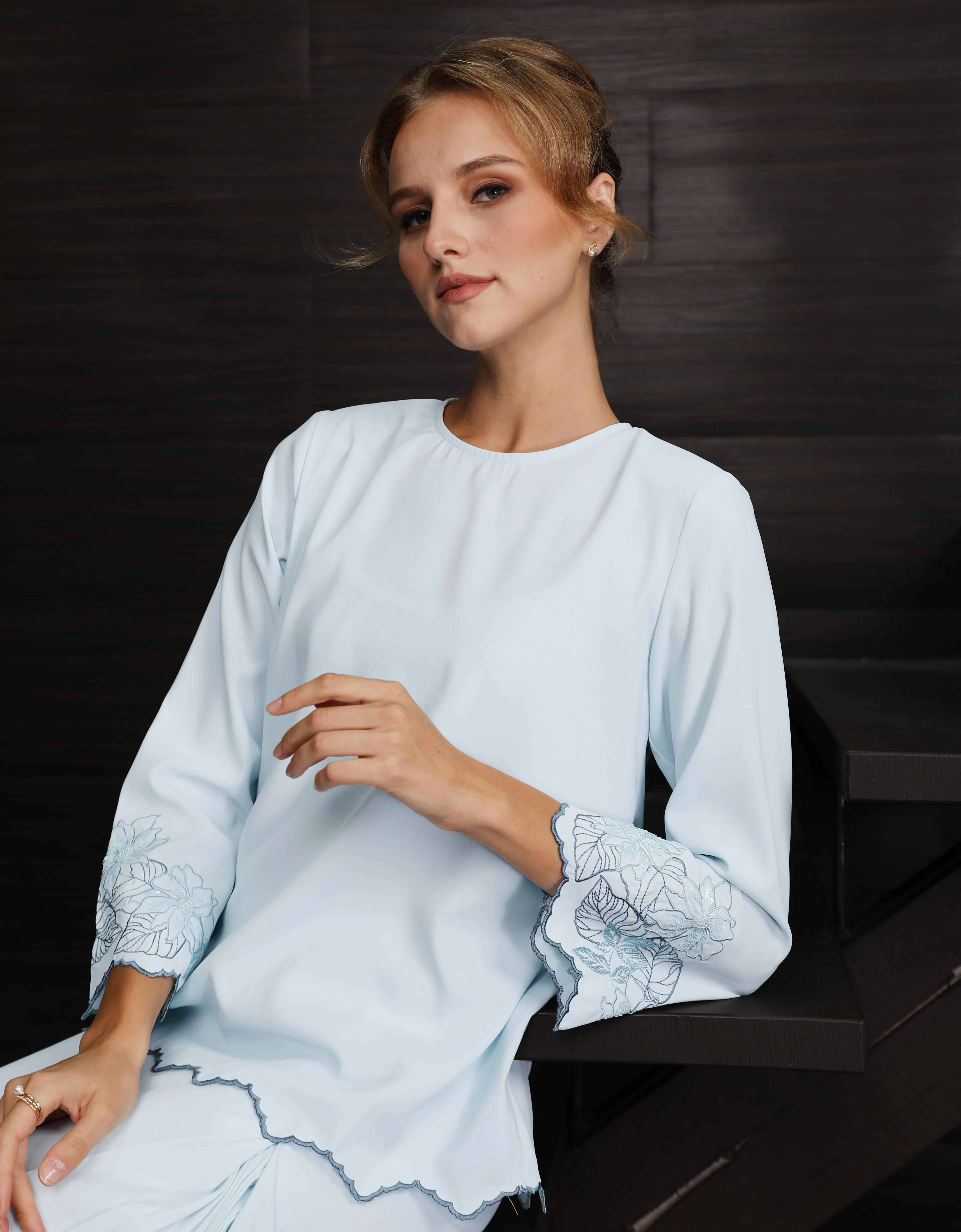 BAJU KURUNG KEDAH CHALINA (LIGHT BLUE)