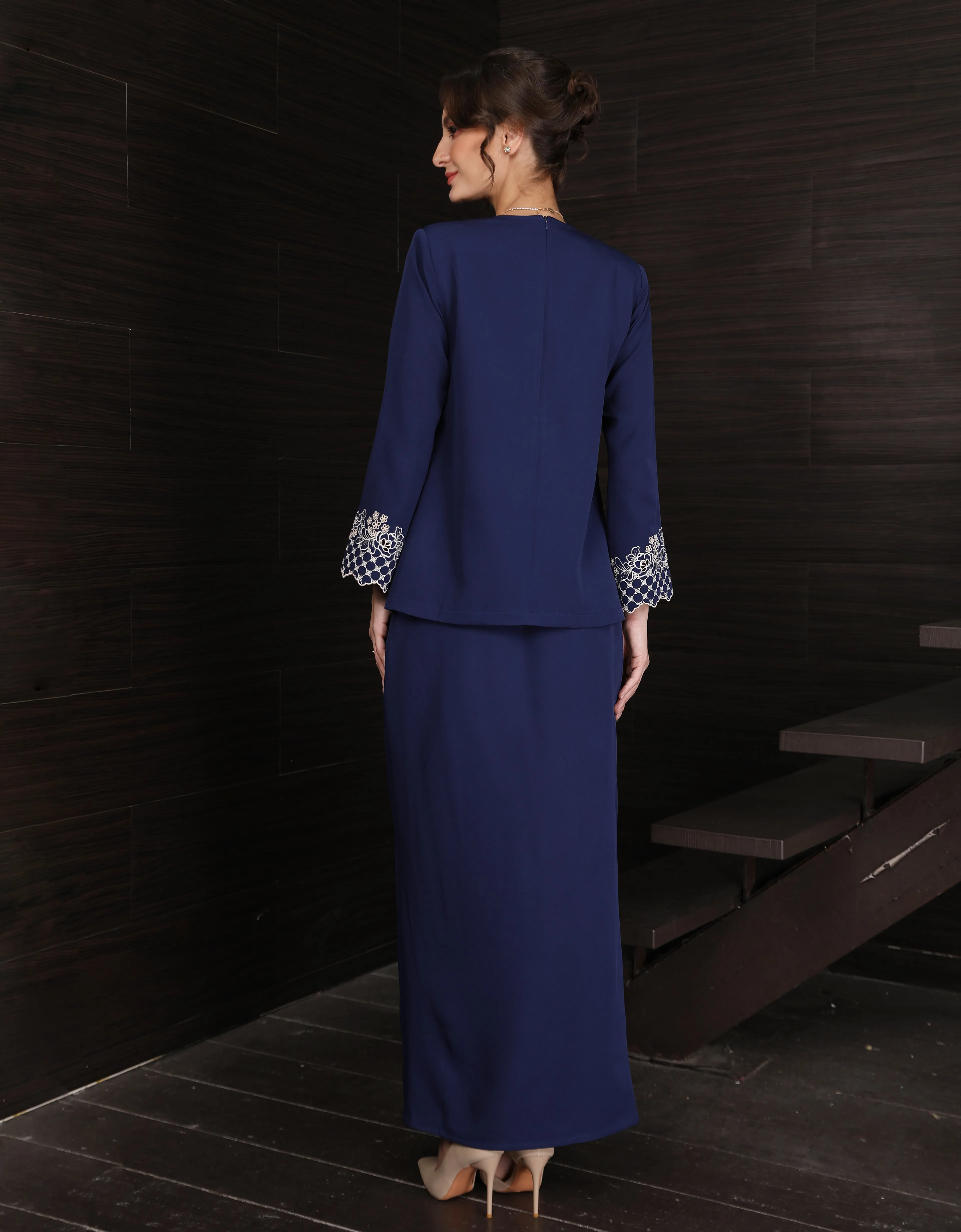 BAJU KURUNG KEDAH MAILEA (NAVY BLUE)