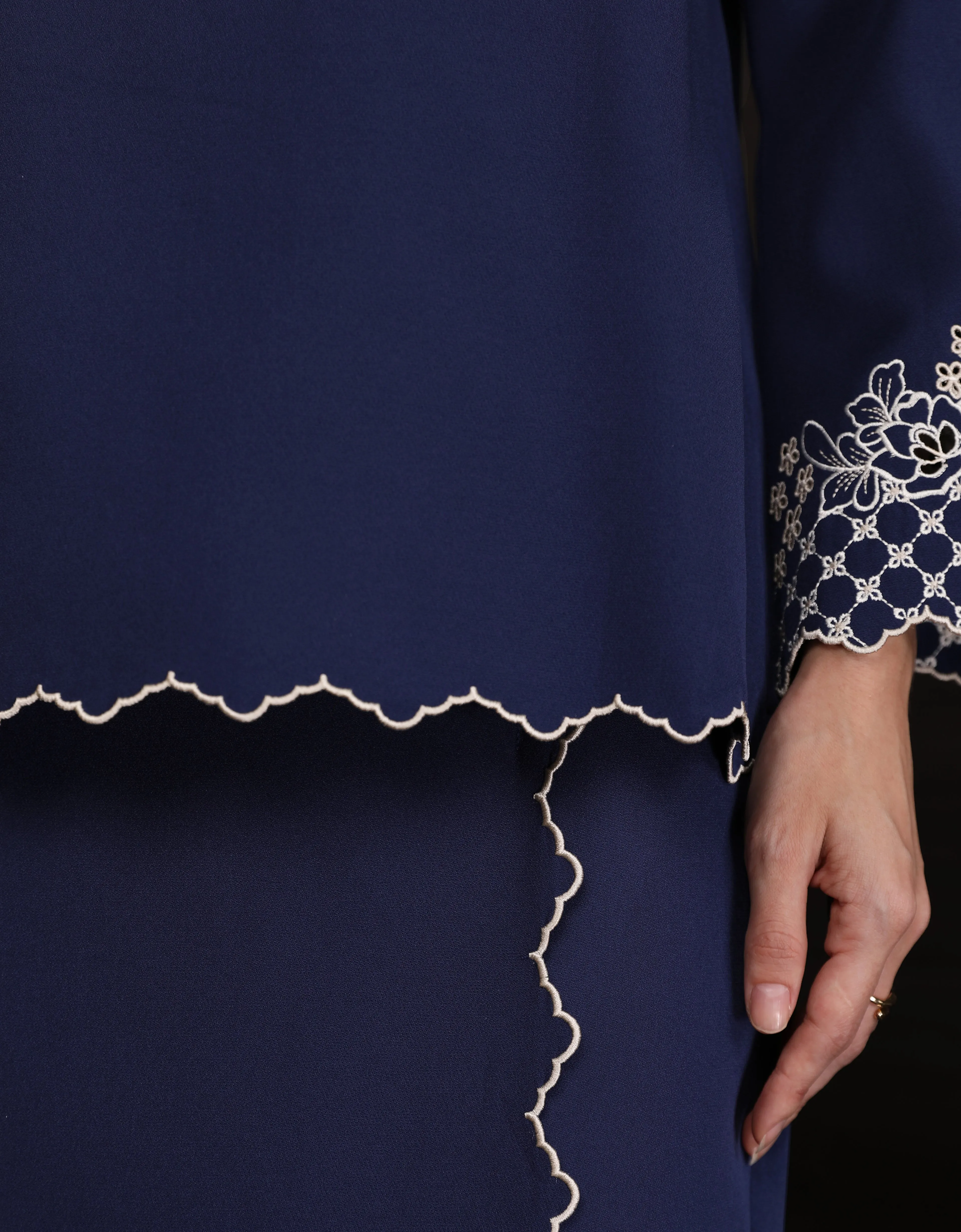 BAJU KURUNG KEDAH MAILEA (NAVY BLUE)