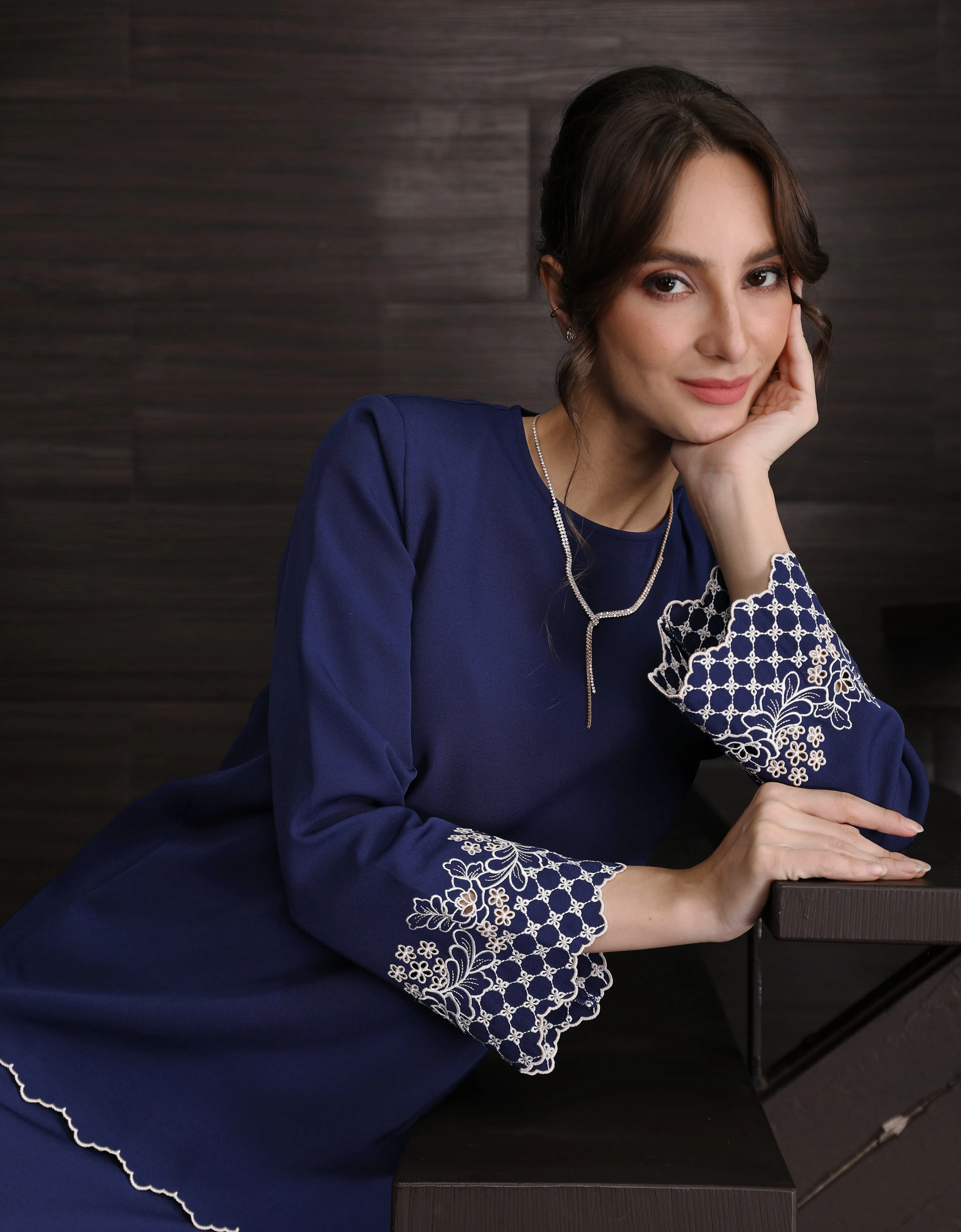BAJU KURUNG KEDAH MAILEA (NAVY BLUE)