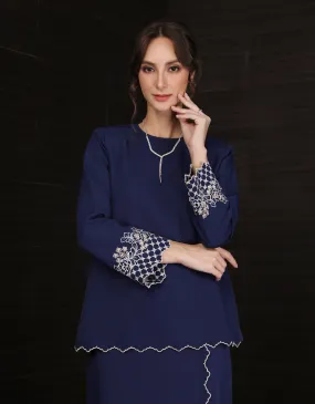 BAJU KURUNG KEDAH MAILEA (NAVY BLUE)
