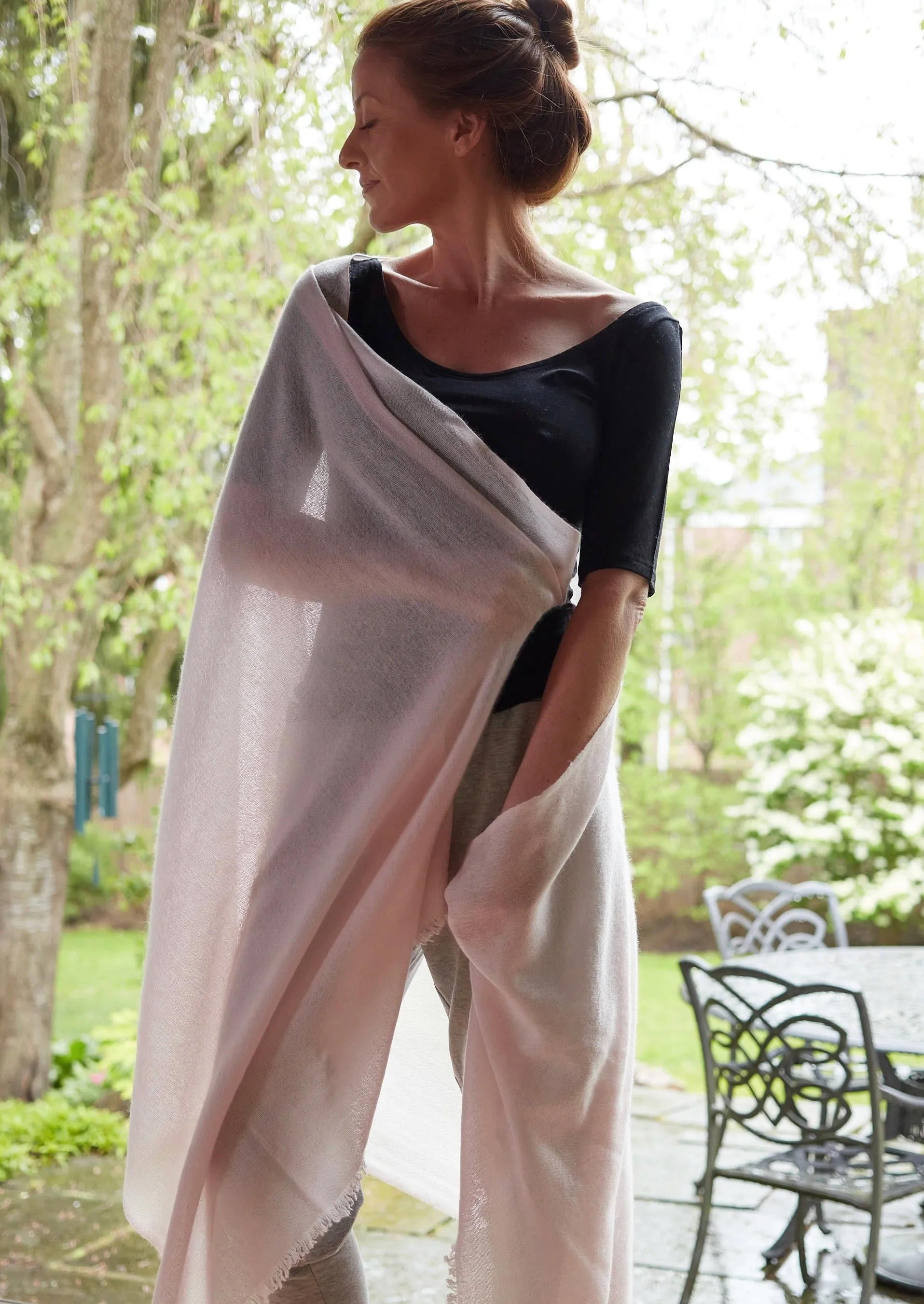 BALLET SLIPPER PINK 100% Cashmere Pashmina Wrap