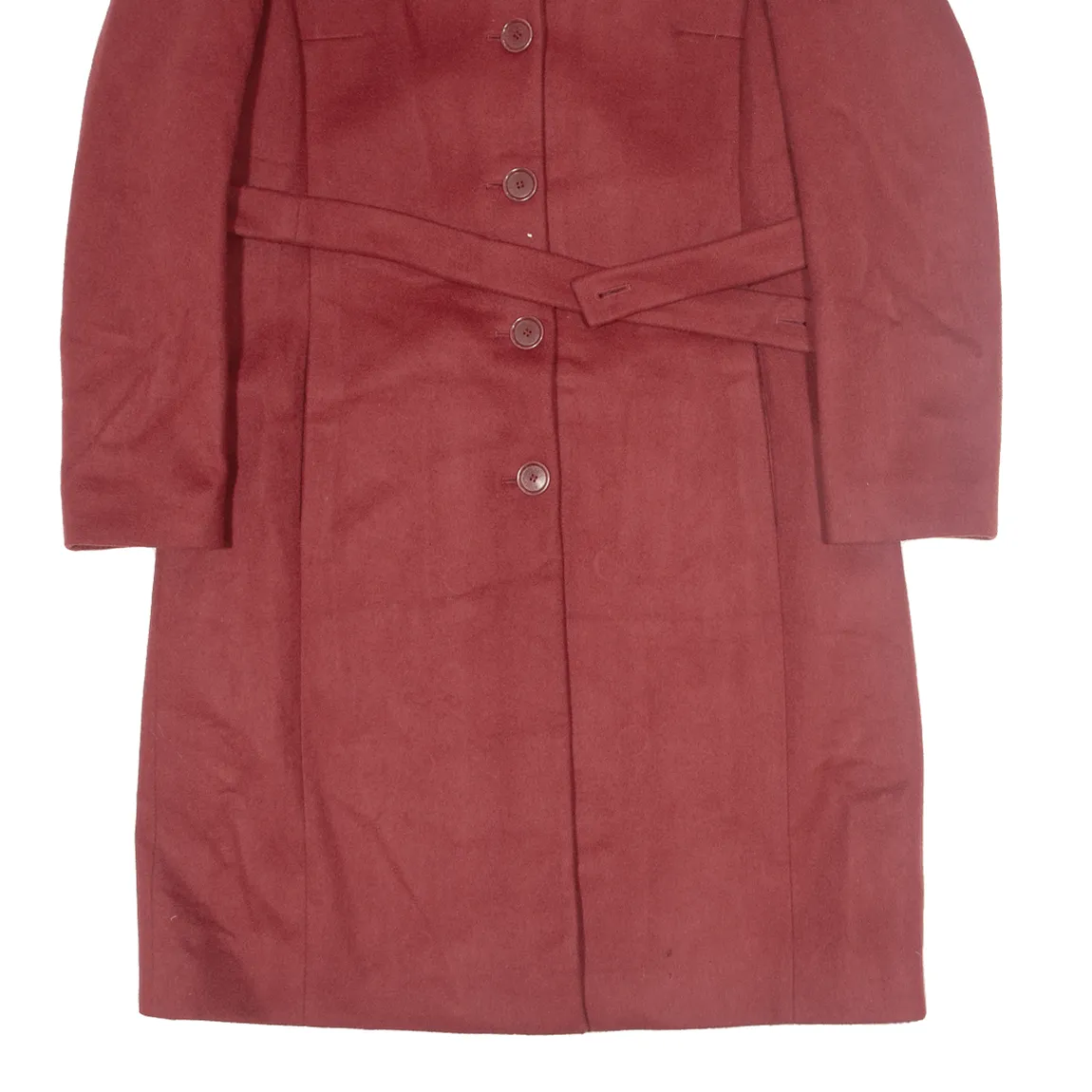 BALLY Womens Overcoat Coat Red Wool M