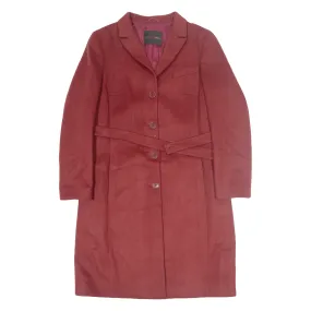 BALLY Womens Overcoat Coat Red Wool M