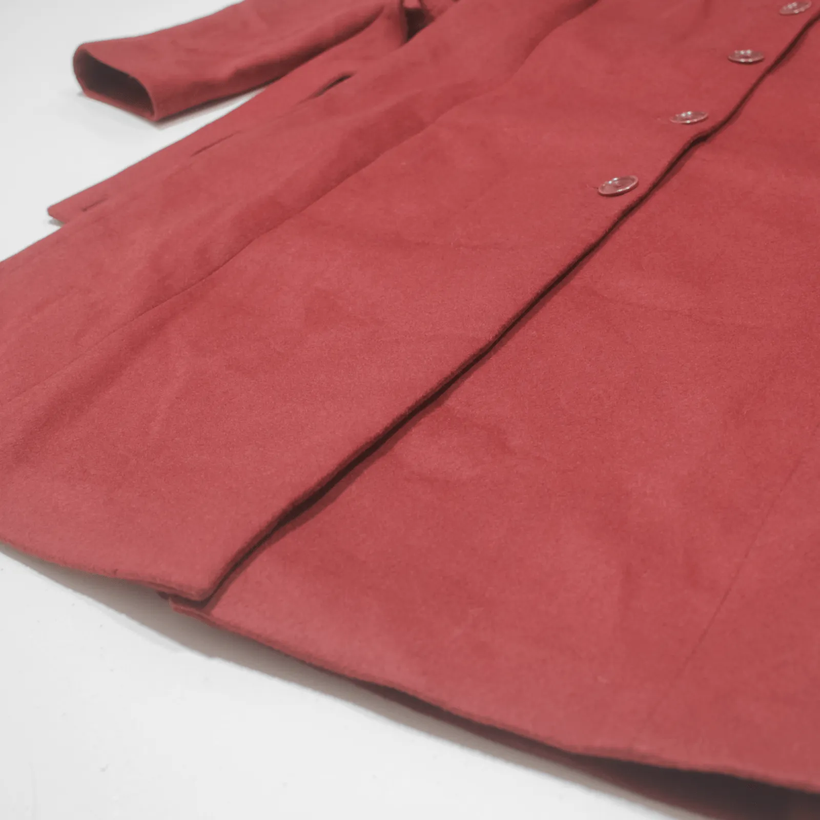 BALLY Womens Overcoat Coat Red Wool M
