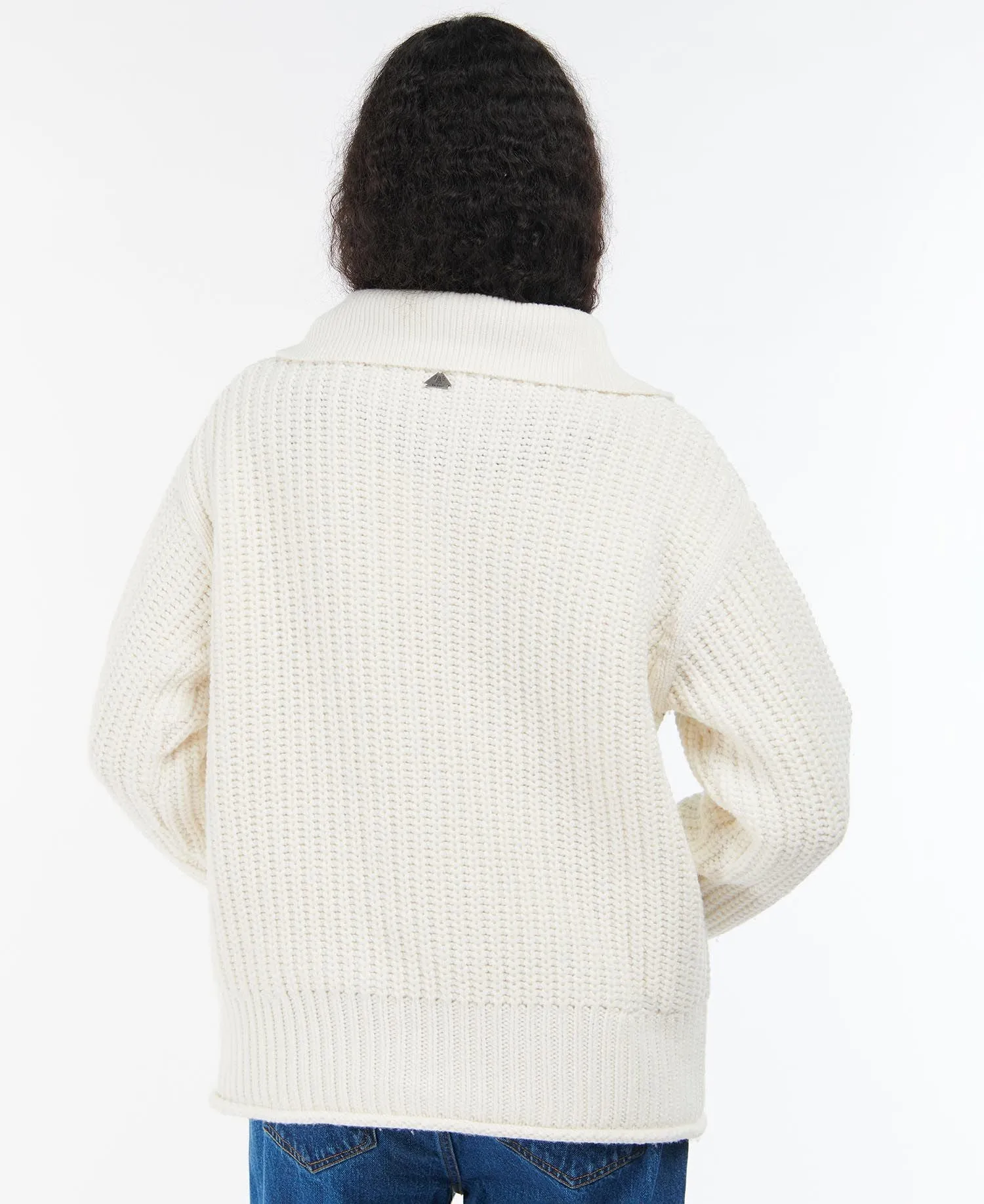 BARBOUR <BR>
Greenwell Collared, Buttoned Knit <BR>
Cream <BR>