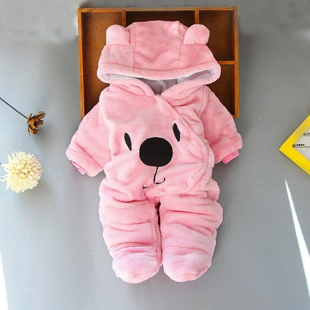 Beary Cute Baby Jumpsuit for Girls or Boys, 3 to 12 Months