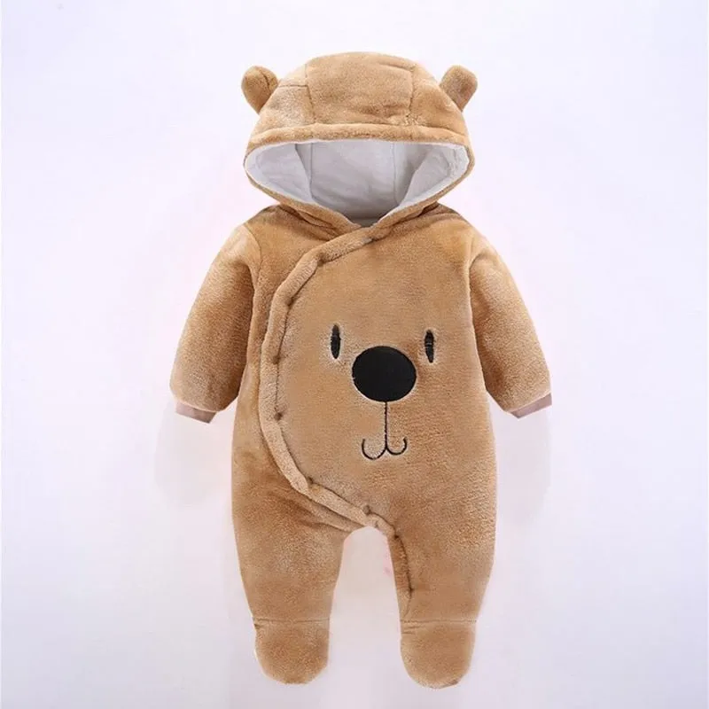 Beary Cute Baby Jumpsuit for Girls or Boys, 3 to 12 Months