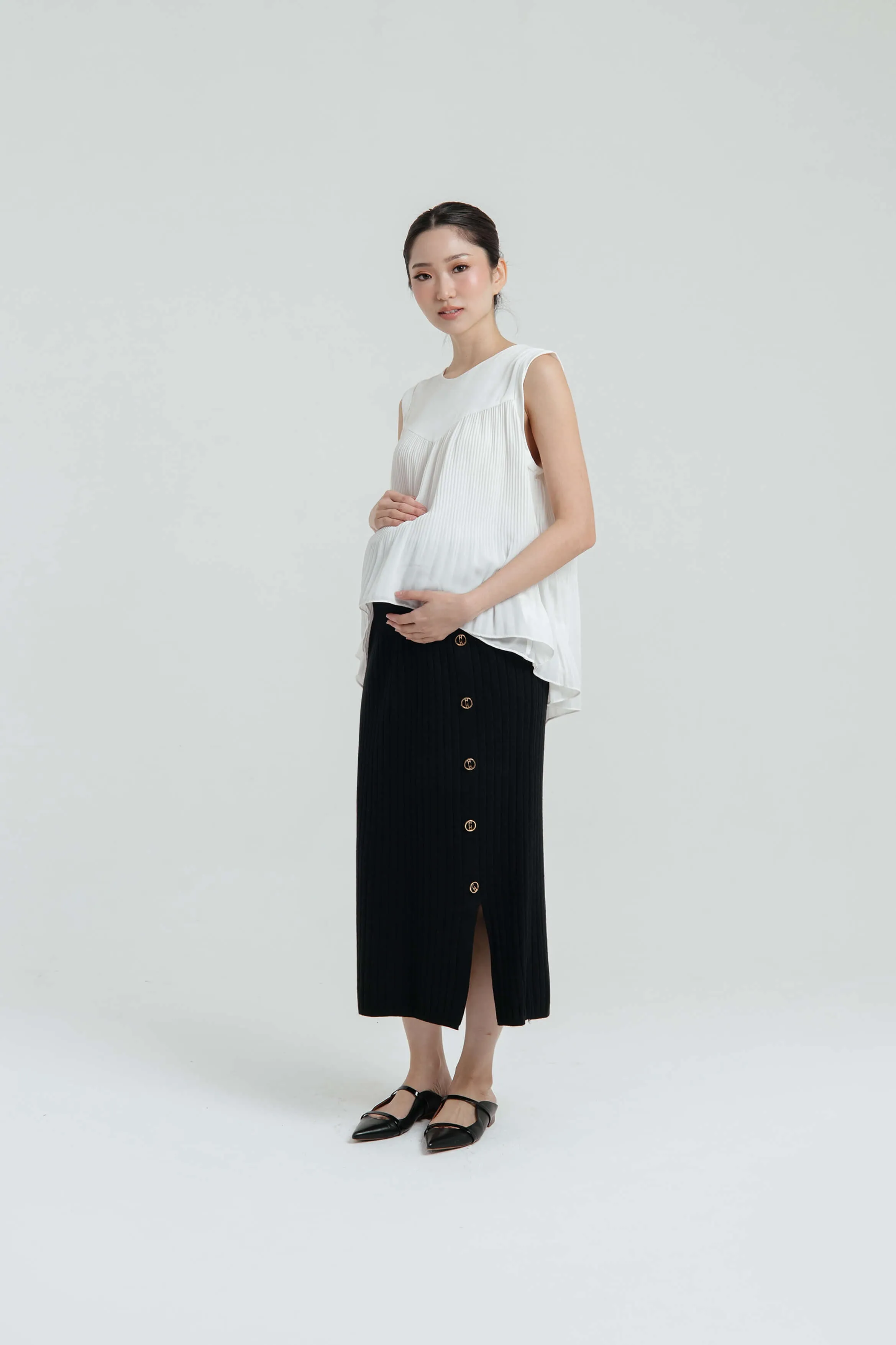 Black Knit Maternity Skirt