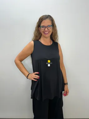 Black Solid Sleeveless Desa Tunic