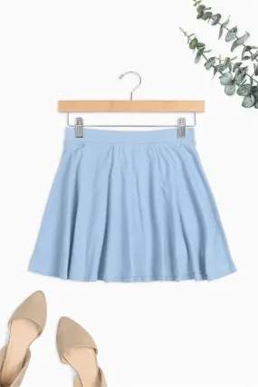 BLUE STRETCH WAIST RUFFLE PENCIL SKIRT 4-2