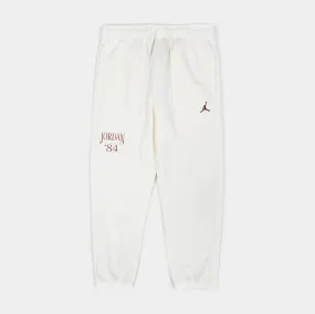 Brooklyn Fleece Joggers Womens Pants (Beige/Red)