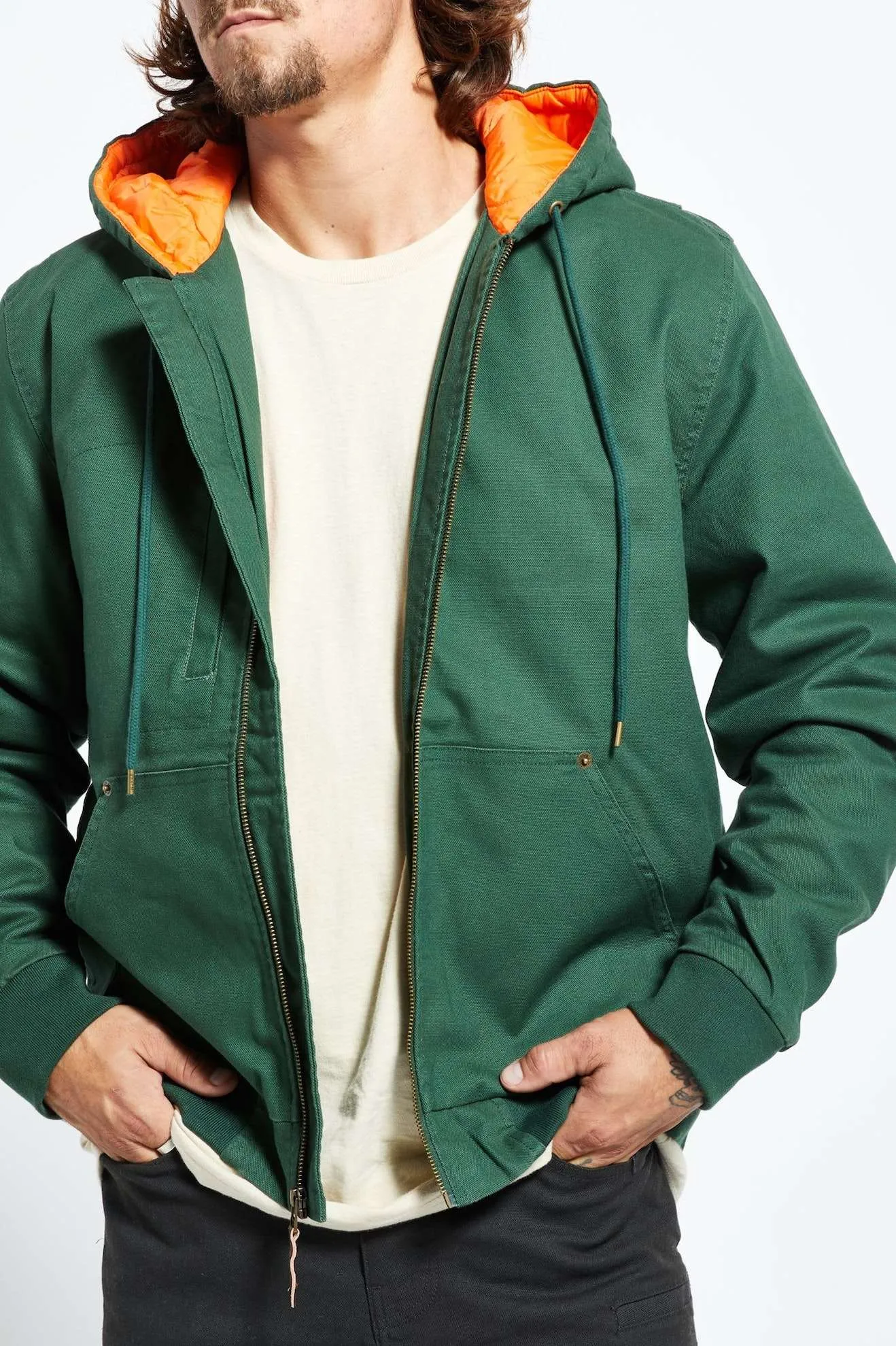 Builders Zip Hood Jacket - Pine Needle