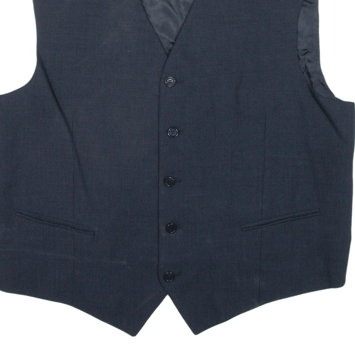 CARLO PIGNATELLI Waistcoat Blazer Gilet Blue Wool Mens L