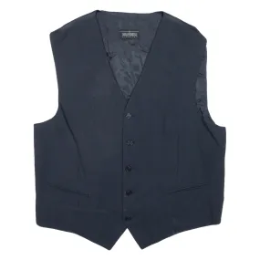 CARLO PIGNATELLI Waistcoat Blazer Gilet Blue Wool Mens L