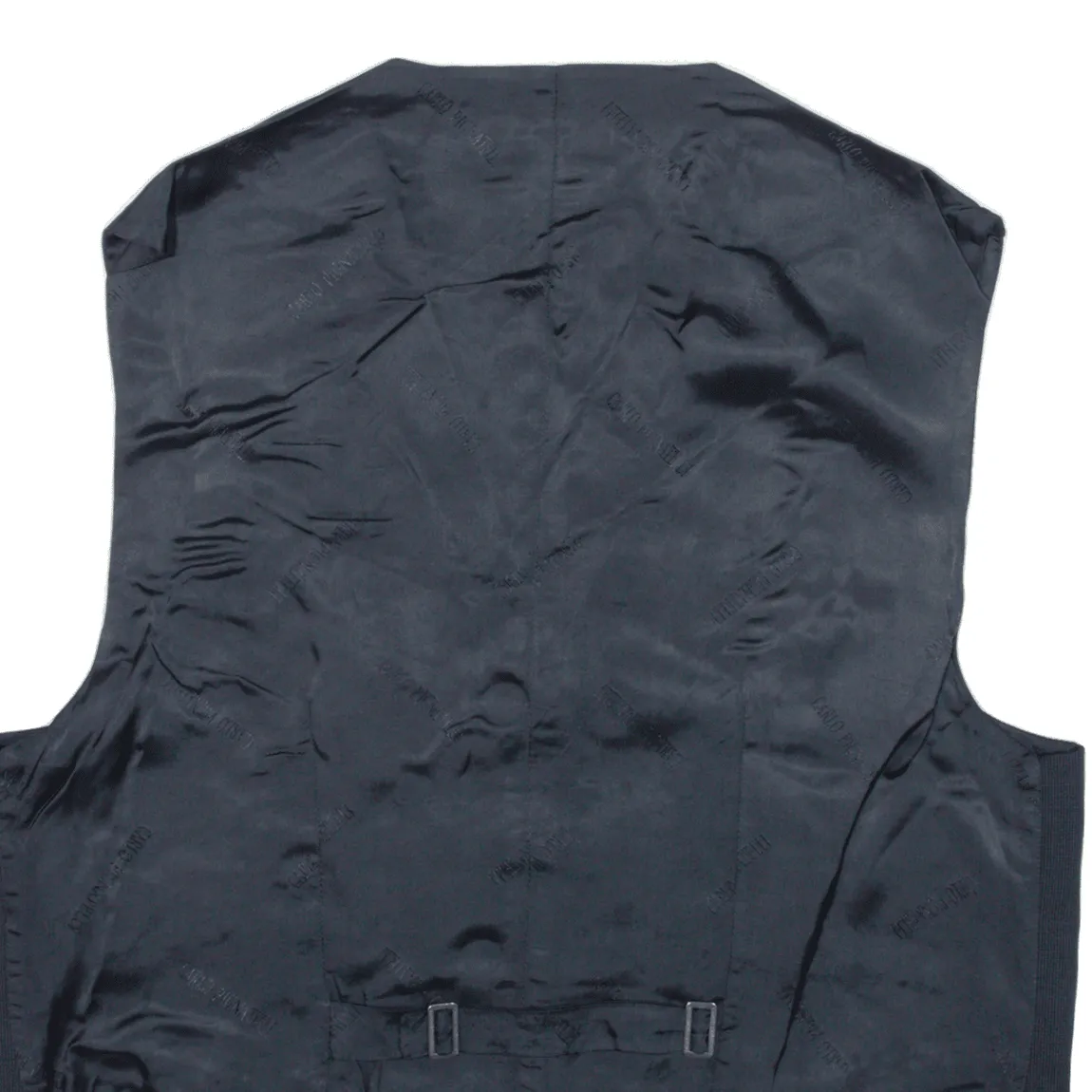 CARLO PIGNATELLI Waistcoat Blazer Gilet Blue Wool Mens L