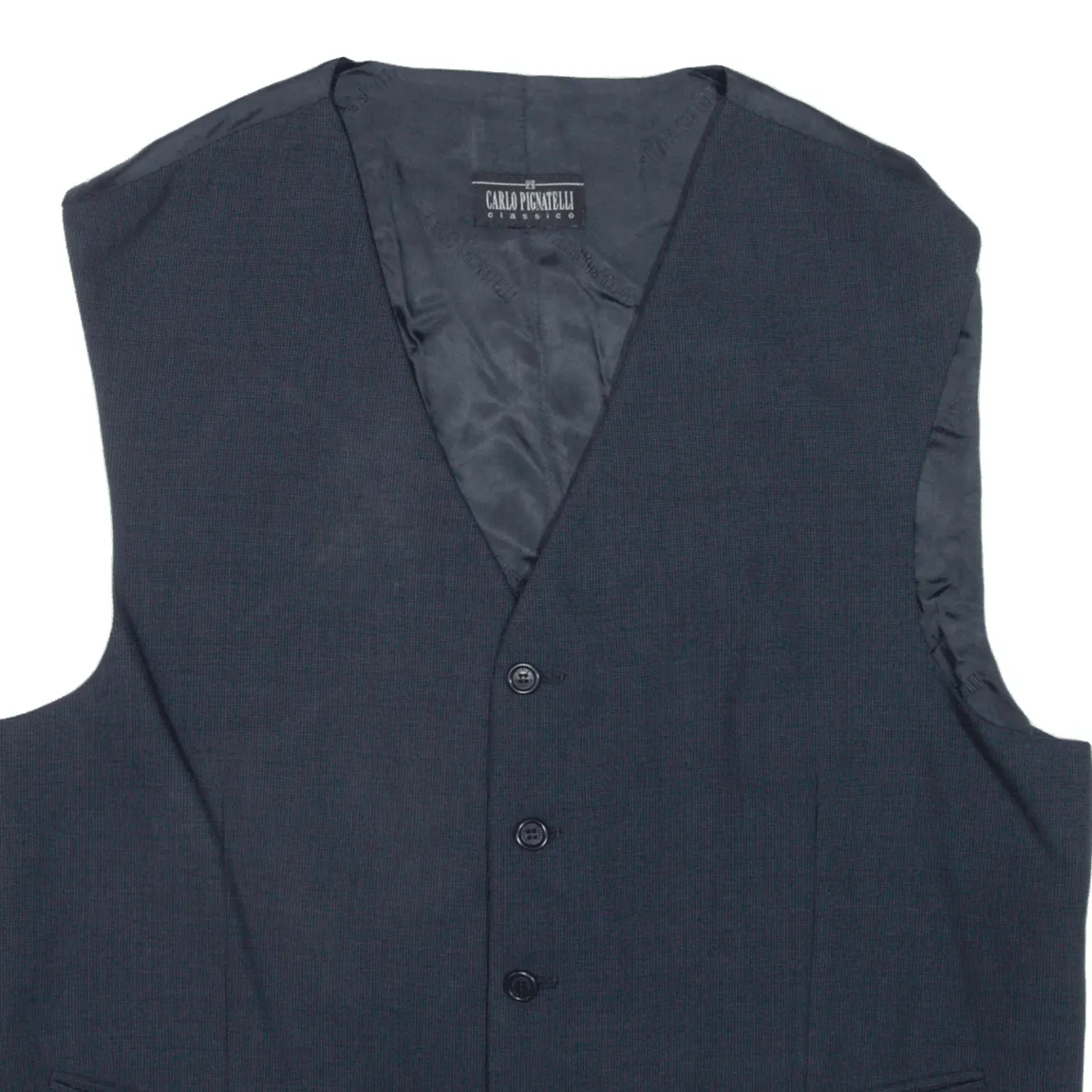 CARLO PIGNATELLI Waistcoat Blazer Gilet Blue Wool Mens L
