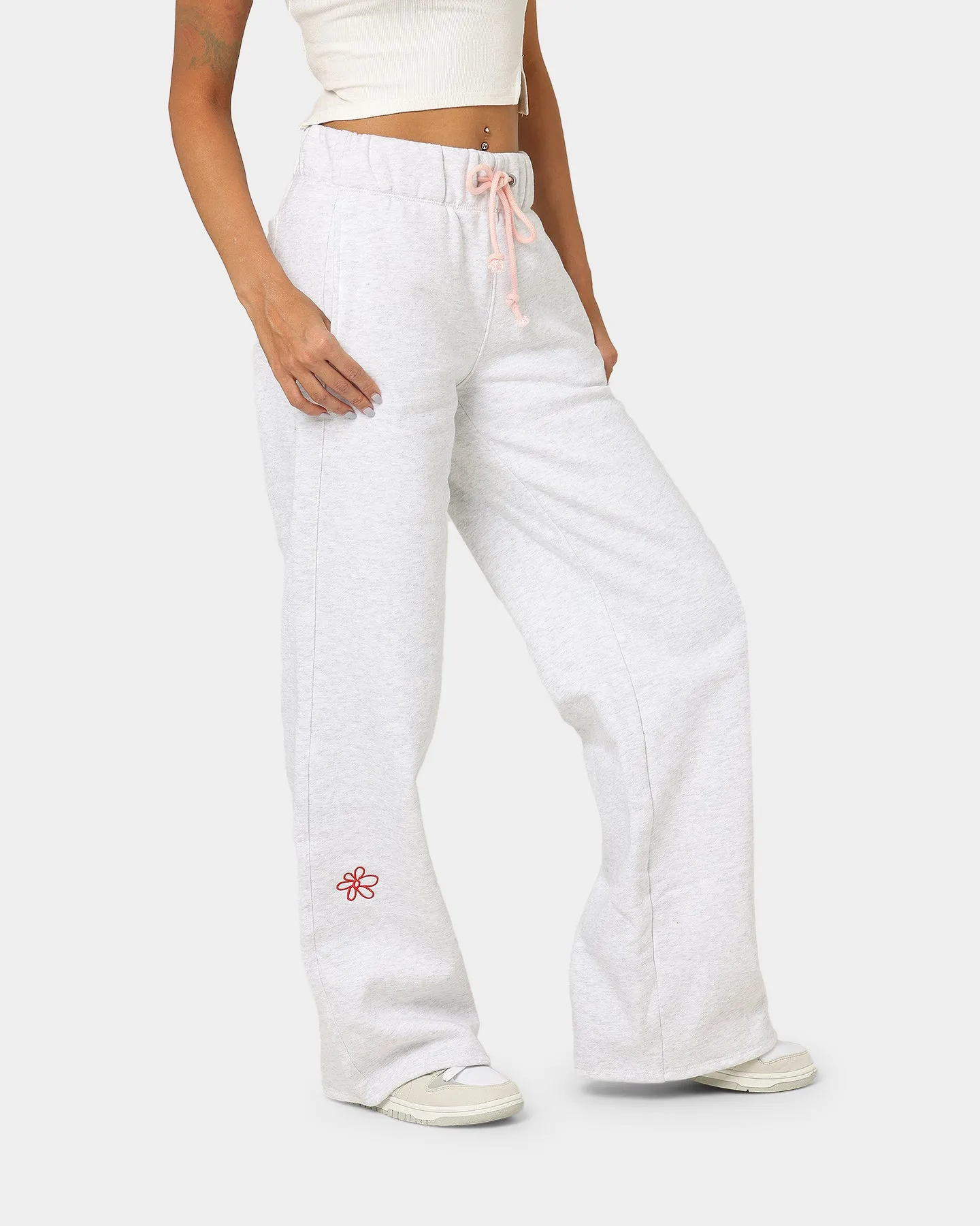 Champion Women's Reverse Weave Daisies Puddle Track Pants Silver Grey
