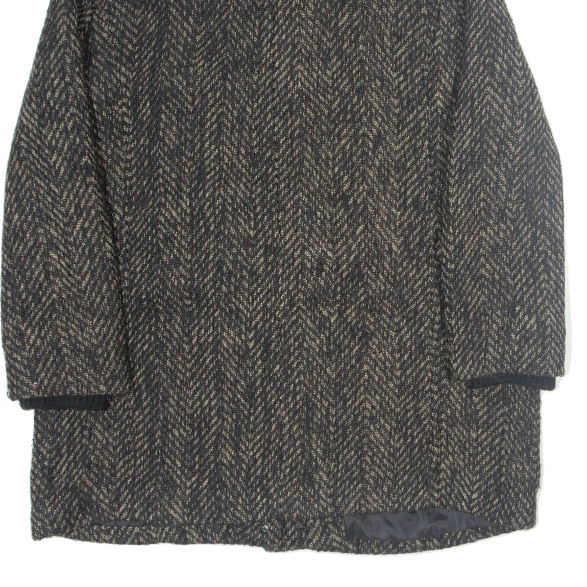 CHARLES VOGELE Womens Overcoat Coat Black Chevron XL