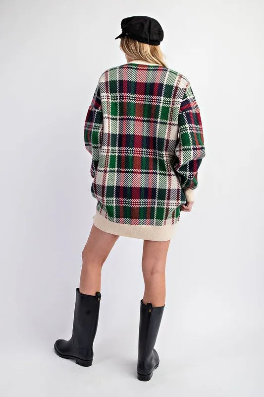 Check Tunic Knit Dress